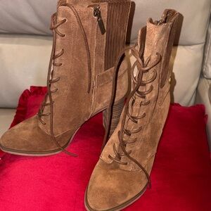 Michael Kors Tan Lace-Up Boots